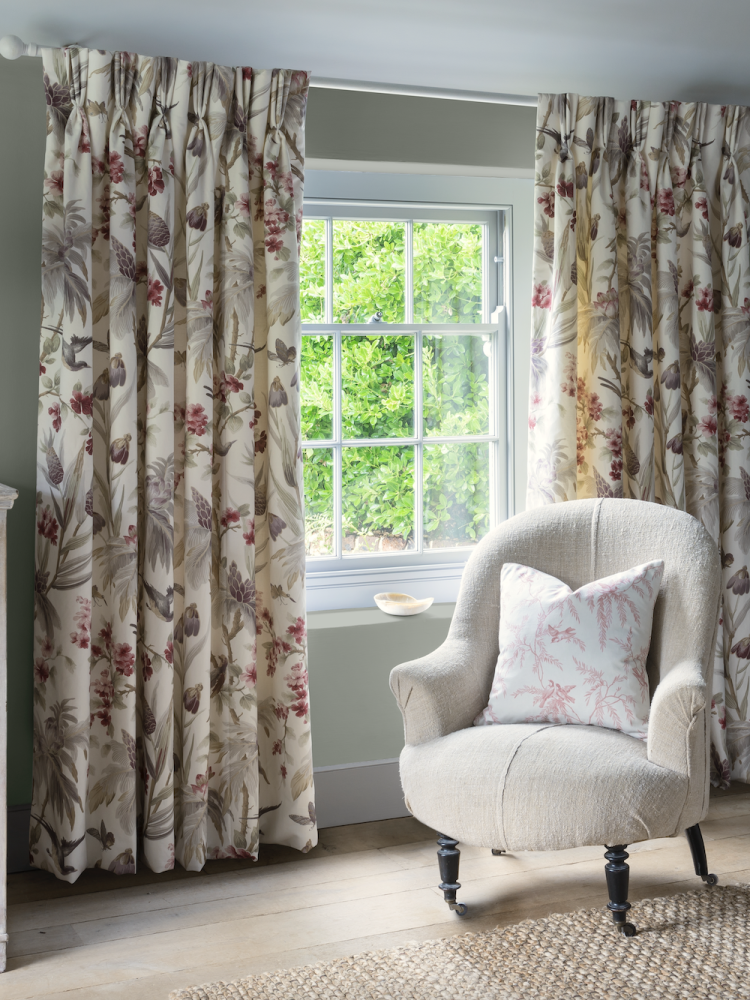 Fleurs Exotique Heather Curtains