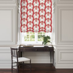 cranes lantern printed cotton roman blinds