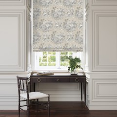 fabric zanzibar charcoal printed cotton roman blind