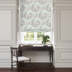 fabric zanzibar duck egg printed cotton roman blind