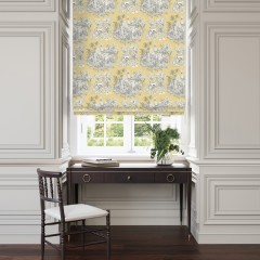 zanzibar ochre printed cotton roman blind