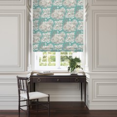 fabric zanzibar teal printed cotton blind