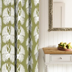 fabric cranes moss printed cotton curtains