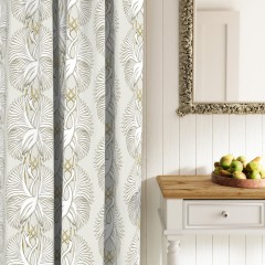 cranes stone printed cotton curtains