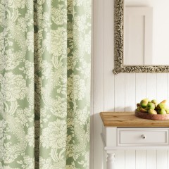 Deauville celadon woven curtains