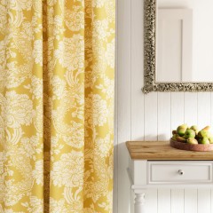 Deauville chartreuse woven curtain