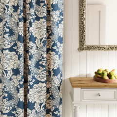 Deauville indigo woven curtain