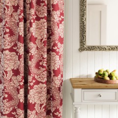Deauville scarlet woven curtains