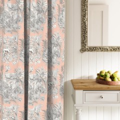 zanzibar blush printed cotton curtains