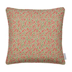 Emeline Coral Printed Linen Cushion 43cm x 43cm