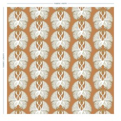 cranes amber printed cotton full width
