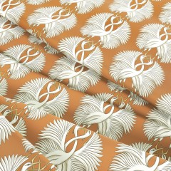 fabric cranes amber printed cotton wave