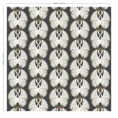 cranes amber printed cotton full width