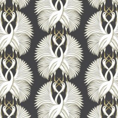 fabric cranes ebony printed cotton curtains flat