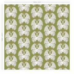fabric cranes moss printed cotton full width