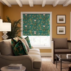Herons Emerald Velvet Roman Blind