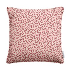 Meander Raspberry Linen Mix Cushion 43cm x 43cm