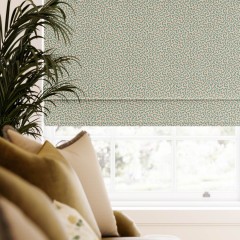 Meander Teal Roman Blind