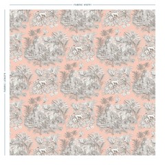 fabric Zanzibar blush printed cotton full width