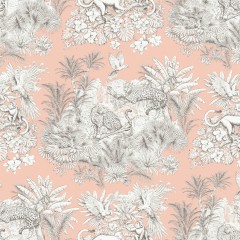 fabric Zanzibar blush printed cotton flat