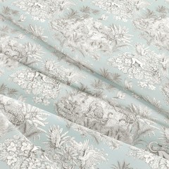 fabric zanzibar duck egg printed cotton wave