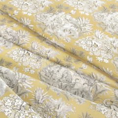 fabric zanzibar ochre printed cotton wave