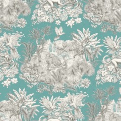 zanzibar teal printed cotton curtains