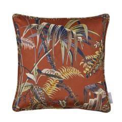 Guadeloupe Russet Printed Velvet Cushion 43cm x 43cm
