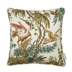 Herons Antique Printed Velvet Cushion 43cm x 43cm