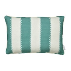 Ornella Teal Printed Linen Cushion 55cm x 38cm