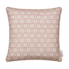 Samira Blush Printed Linen Cushion 43cm x 43cm