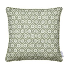 Samira Sage Printed Linen Cushion 43cm x 43cm
