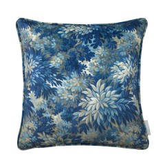 Wildwood Indigo Printed Velvet Cushion 43cm x 43cm