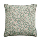 Meander Teal Linen Mix Cushion 43cm x 43cm