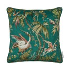 Herons Emerald Printed Velvet Cushion 43cm x 43cm