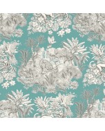 fabric zanzibar teal printed cotton flat