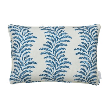 Aubry Indigo Printed Linen Cushion 55cm x 38cm