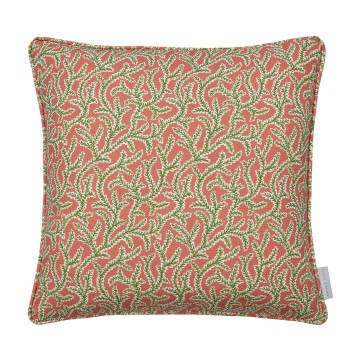 Emeline Coral Printed Linen Cushion 43cm x 43cm