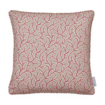 Emeline Raspberry Printed Linen Cushion 43cm x 43cm