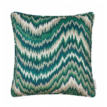 Fable Malachite Printed Velvet Cushion 43cm x 43cm