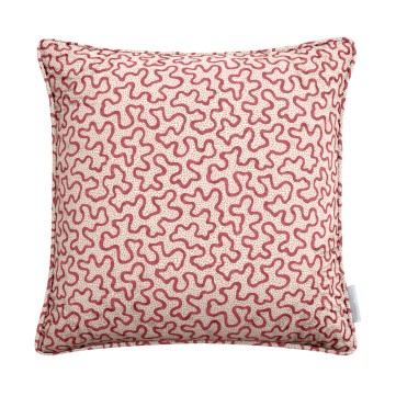 Meander Raspberry Linen Mix Cushion 43cm x 43cm