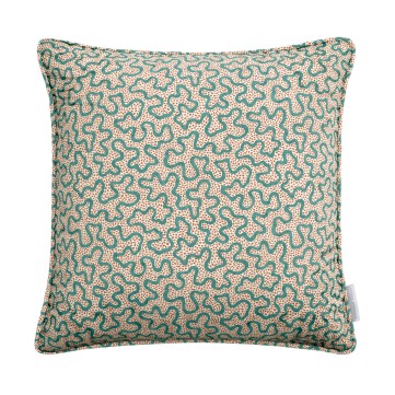 Meander Teal Linen Mix Cushion 43cm x 43cm