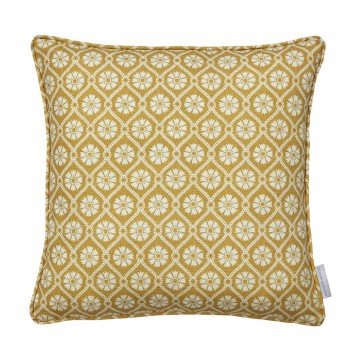 Samira Gold Printed Linen Cushion 43cm x 43cm