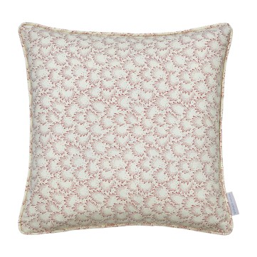 Ziya Raspberry Printed Linen Cushion 43cm x 43cm