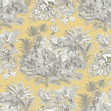 fabric zanzibar ochre printed cotton flat