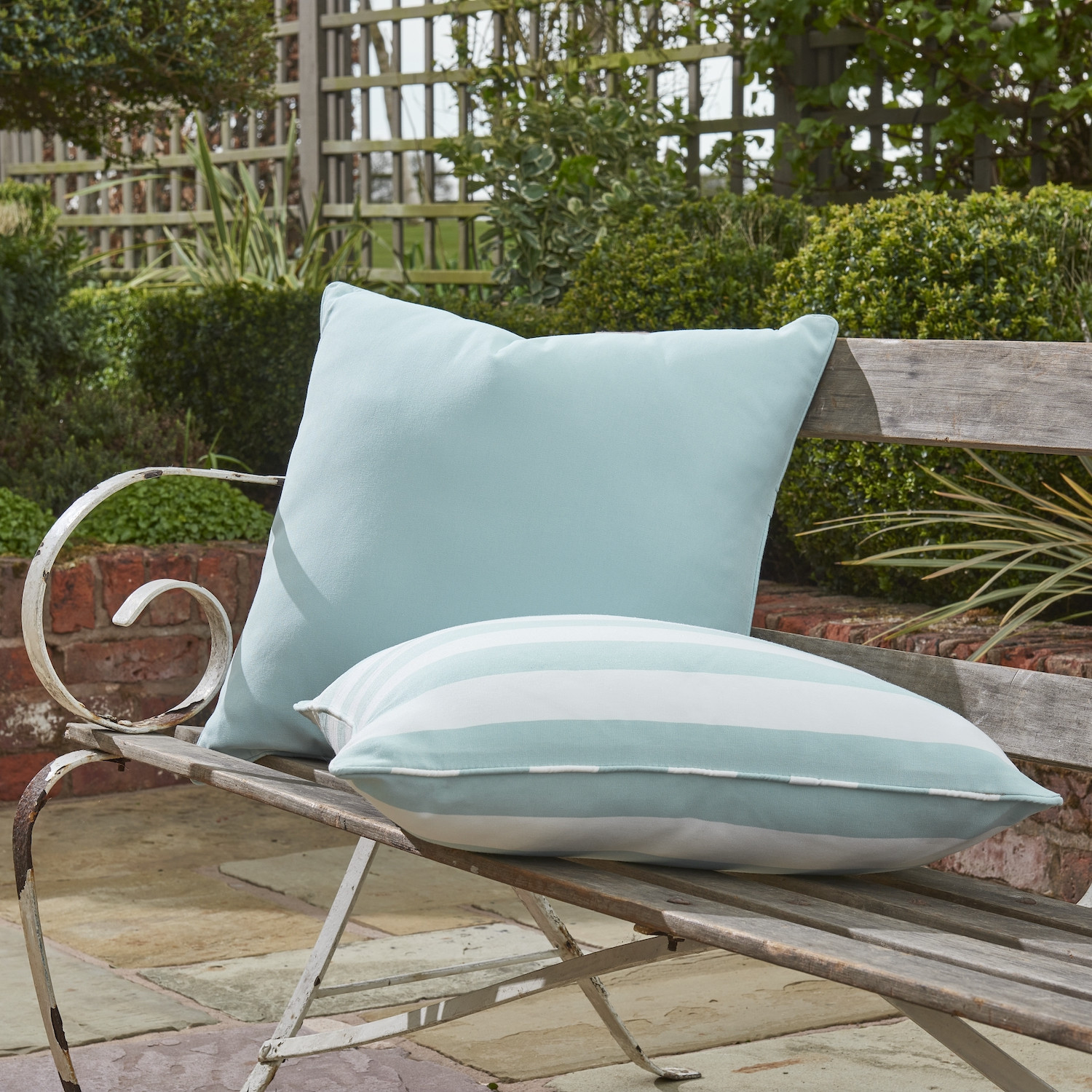 Light blue outdoor online cushions