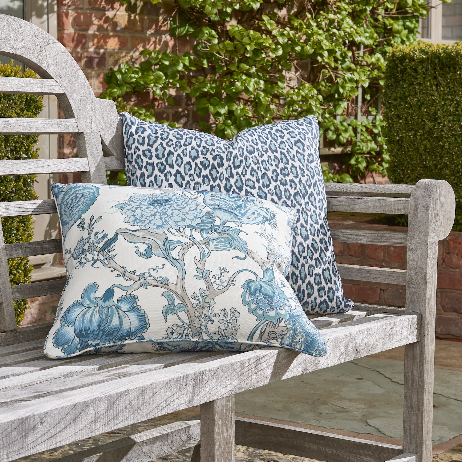 Aqua blue outdoor cushions on sale