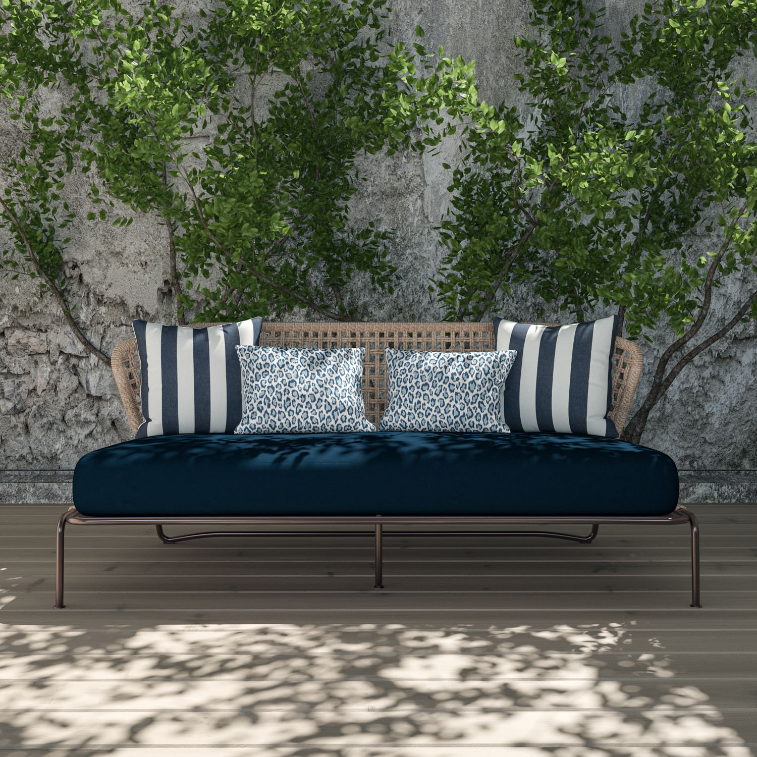 Navy discount outdoor sofa