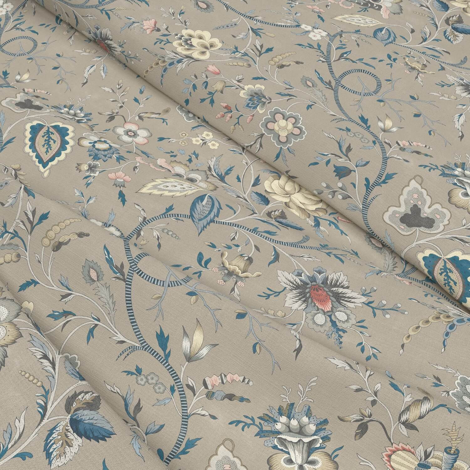 Lavenham Mist Linen Mix Fabric Warner House