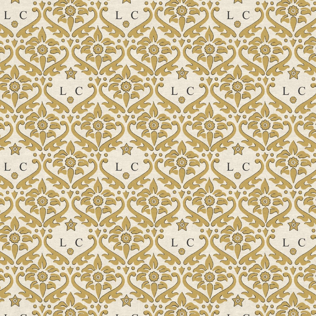 BROWN + GOLD MONOGRAM FABRIC